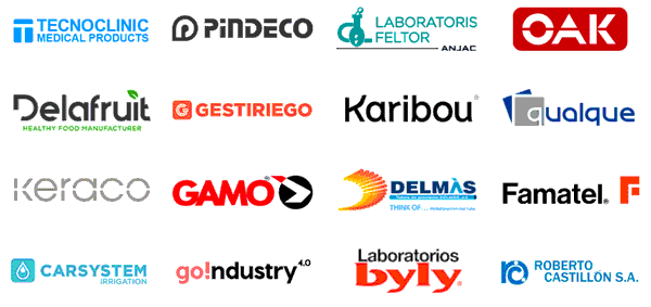 Collage de logotipos de empresas clientes de SmartMon sobre fondo blanco.
                             Incluye marcas de distintos sectores industriales y de alimentación, presentadas en varias filas.
                             Imagen usada como sección de “clientes” o “empresas que confían en SmartMon”.
                             